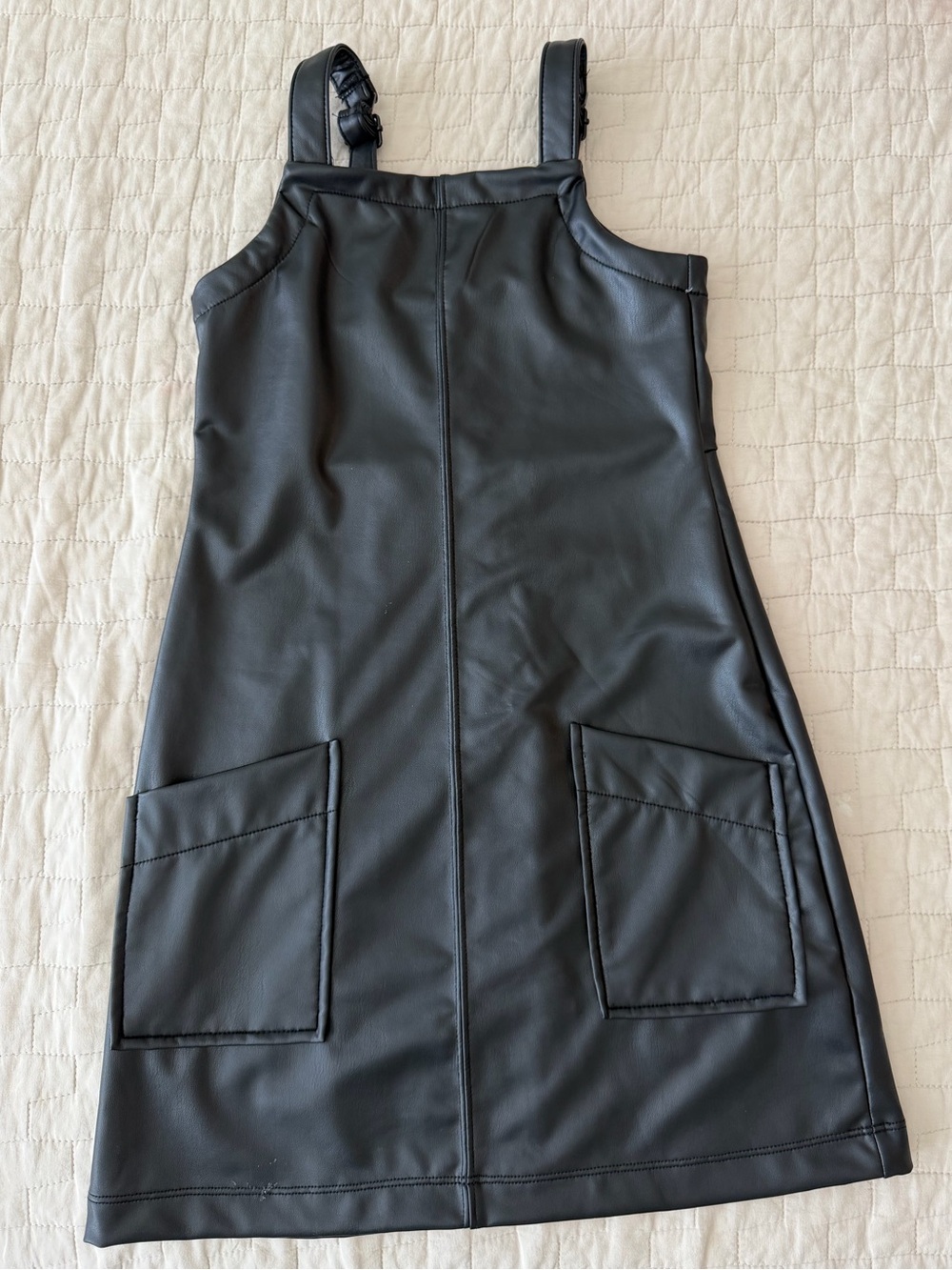 Abercrombie Kids Faux Leather Overall Dress 7/8